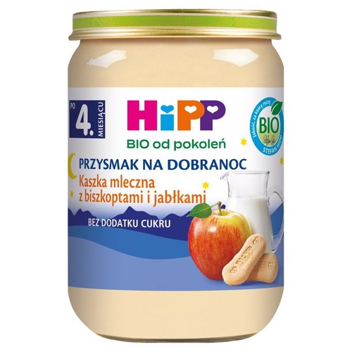 BIO Kaszka mleczna z biszkoptami i jabłkami po 4. miesiącu HiPP 190 g