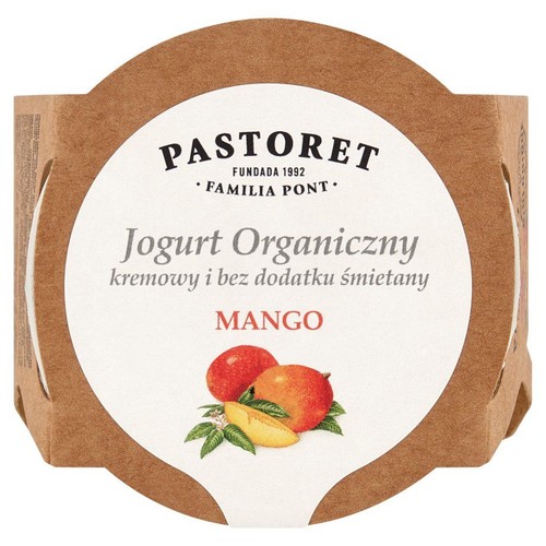 Jogurt organiczny bez dodatku śmietany Mango Pastoret 135 g