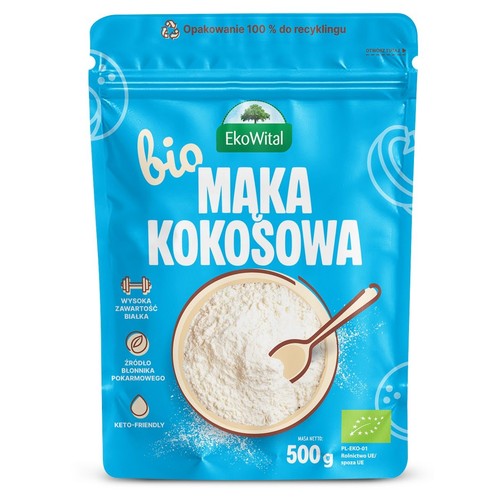 BIO Ekologiczna Mąka kokosowa  Eko Wital 500 g