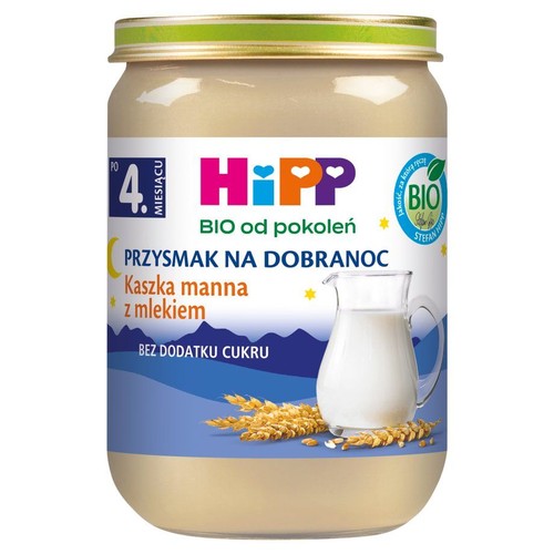BIO Kaszka manna z mlekiem po 4. miesięcu HiPP 190 g
