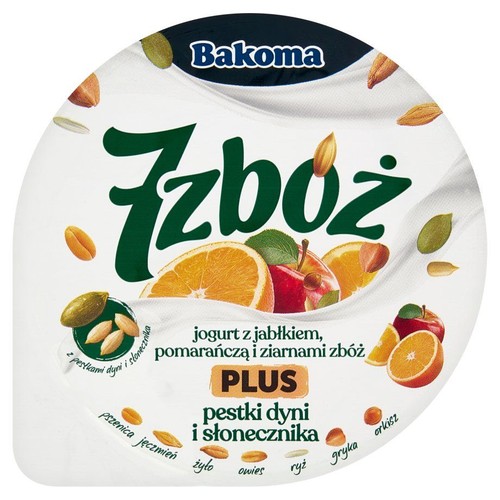 7 Zbóż men jogurt z jabłkiem pomarańczą i zbożami Bakoma 300 g
