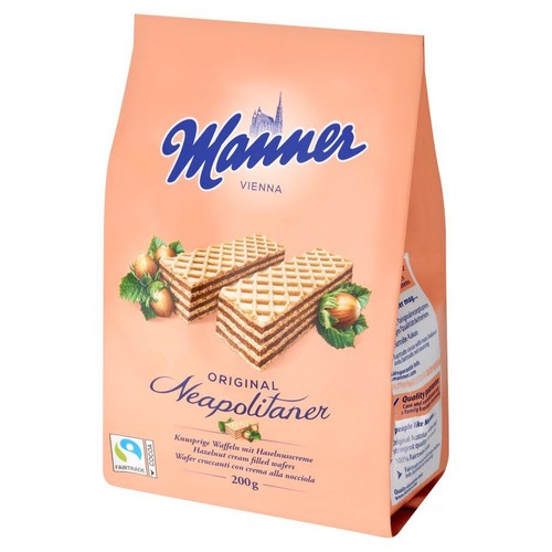 Wafelki Neapolitaner z kremem orzechowym Manner 200 g