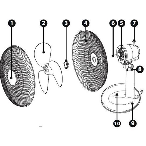 Wentylator biurkowy 23 cm Q.6723 Qilive 1 sztuka
