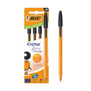 Długopis Orange Original czarny 0.8 mm BiC 4 sztuki