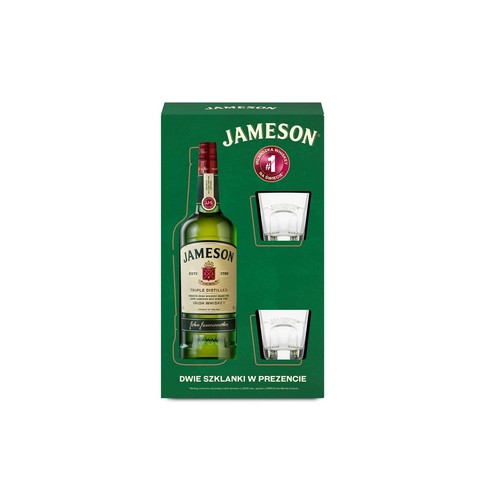 Whiskey irlandzka Original alk. 40,0% obj. + 2 szklanki Jameson 700 ml