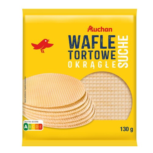 Wafle tortowe okrągłe   Auchan 130 g