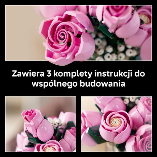 Dekoracyjny bukiet Botanicals Bukiet różowych róż 10374 LEGO 1 sztuka