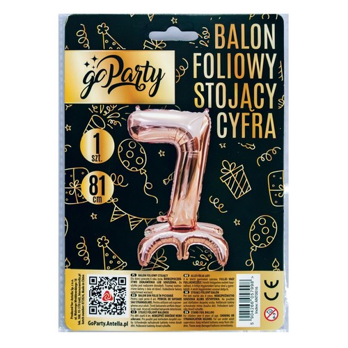Balon foliowy stojący cyfra 7  GoParty 1 sztuka