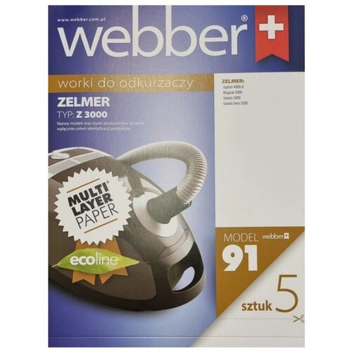 Worki do odkurzacza Webber ZELMER 3000 Webber 5 sztuk