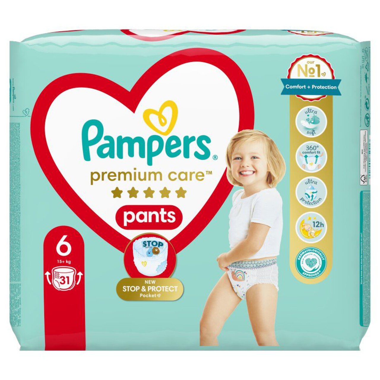 Pieluchomajtki Premium Care 6 15 + kg Pampers 31 sztuk