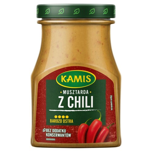 Ostra musztarda z kawałkami pikantnego chili Kamis 185 g