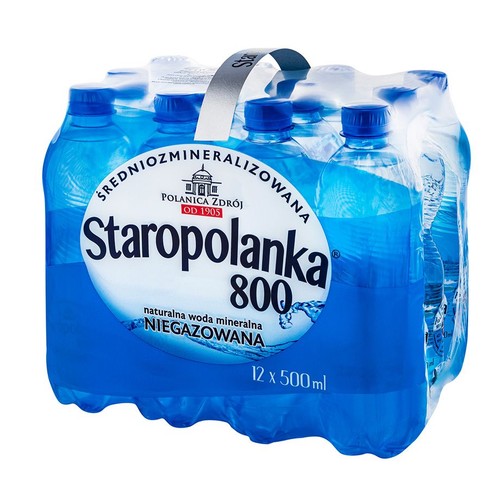 Naturalna woda mineralna niegazowana 800 Staropolanka 12 x 0,5 l