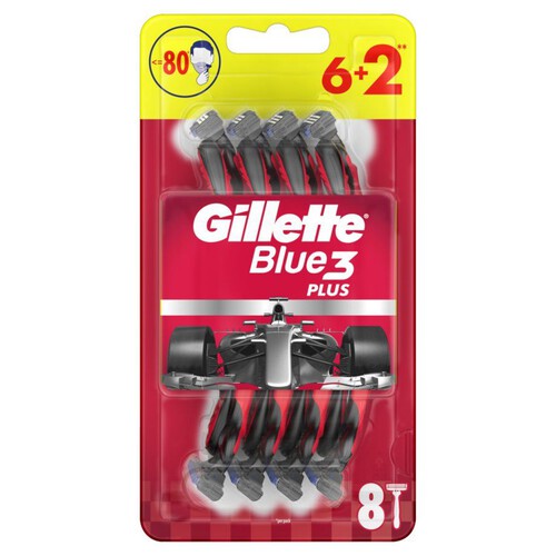 Blue 3 Red  Maszynki do golenia dla mężczyzn Gillette 8 sztuk