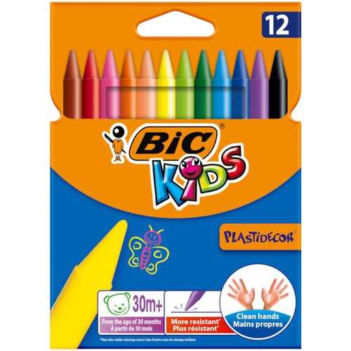 Kredki świecowe do kolorowania Kids Plastidecor 12 sztuk BIC 12 sztuk