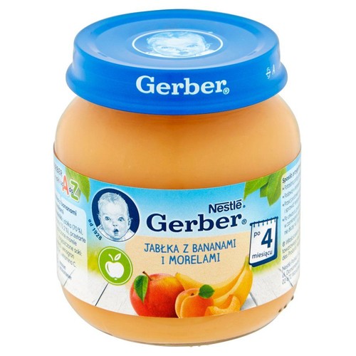 Jabłka z bananami i morelami po 4 miesiącu Gerber 125 g
