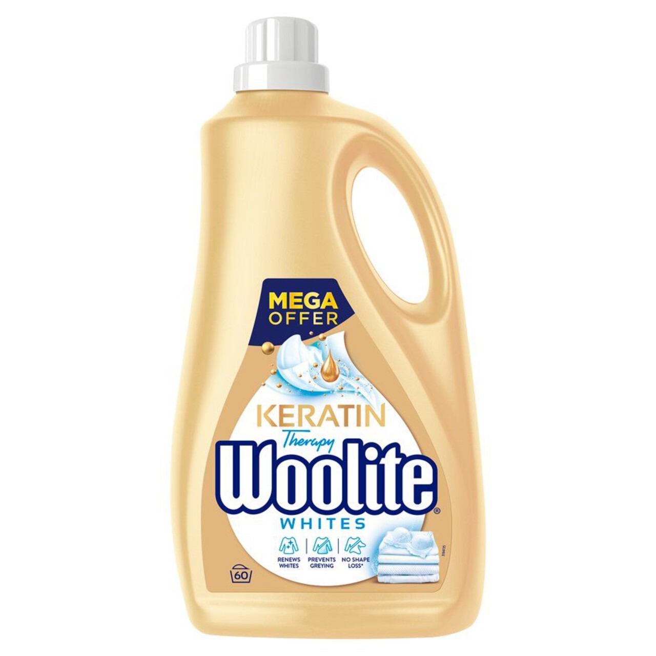 Whites Keratin płyn do prania do bieli i jasnych kolorów 60 prań Woolite 3,6 l