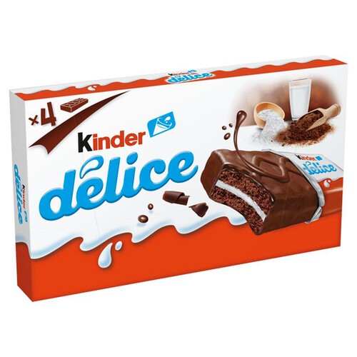 Delice kakaowy biszkopt z mlecznym nadzieniem  (4 x 39 g) Kinder 156 g