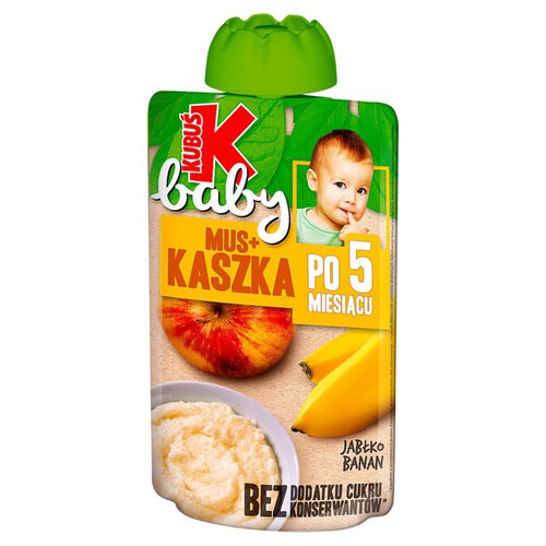 Mus + kaszka jabłko banan po 5 miesiącu Kubuś 100 g