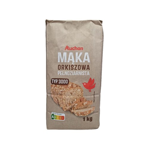 Mąka orkiszowa pełnoziarnista typ 3000   Auchan 1 kg