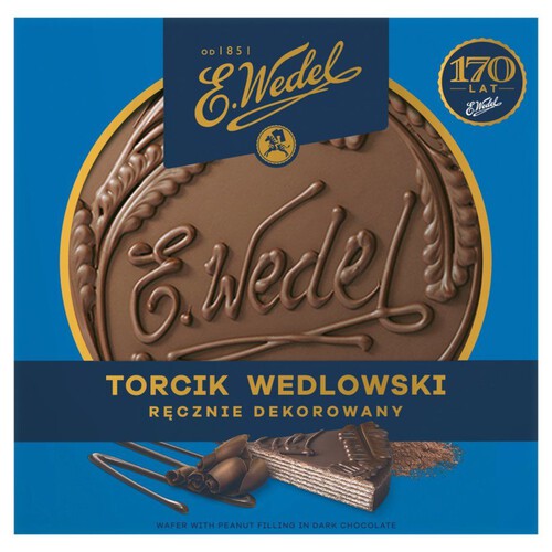 Orzechowy arachidowy torcik waflowy w czekoladzie deserowej E.Wedel 250 g