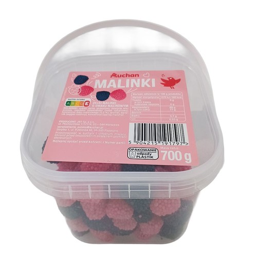 Żelki malinki Auchan 700 g