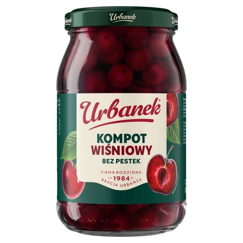 Kompot wiśniowy bez pestek Urbanek 900 g