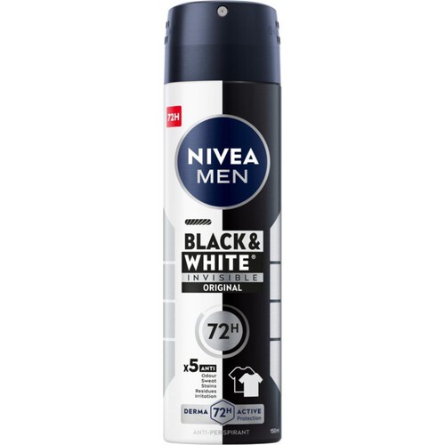 Antyperspirant invisible Black & White NIVEA MEN 150 ml