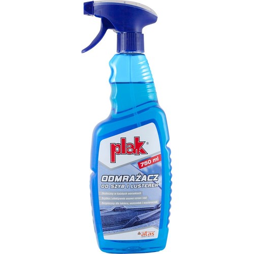 Niebieski odmrażacz Plak do szyb i lusterek, 750 ml. Skuteczny w każdych warunkach, bezpieczny dla lakieru.