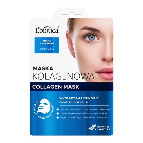  Maska kolagenowa na tkaninie - wygładza i liftinguje 23 ml L'BIOTICA 1 sztuka