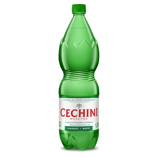 Woda niegazowana mineralna średnionasycona Cechini Muszyna 1,75 l