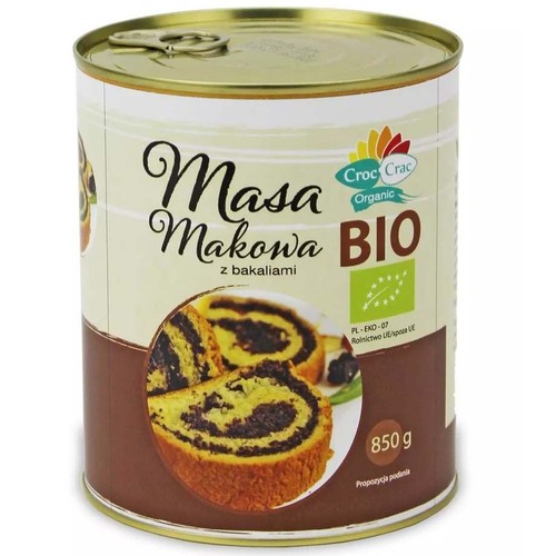 BIO Masa makowa z bakaliami Croc Crac 850 g