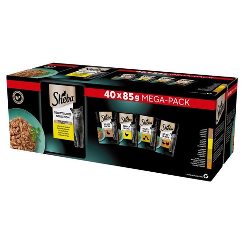 Karma mokra dla kotów Drobiowe smaki mix Sheba 40 x 85 g