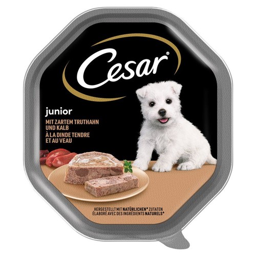 Mokra karma dla szczeniąt z cielęciną i indykiem Cesar 150 g