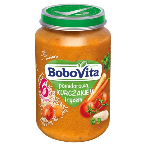 Zupka dla niemowląt: Pomidorowa z kurczakiem i ryżem BoboVita 190 g