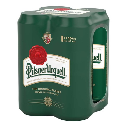 Piwo jasne Original Pilsner alk. 4,4% obj. Pilsner Urquell 4 x 500 ml