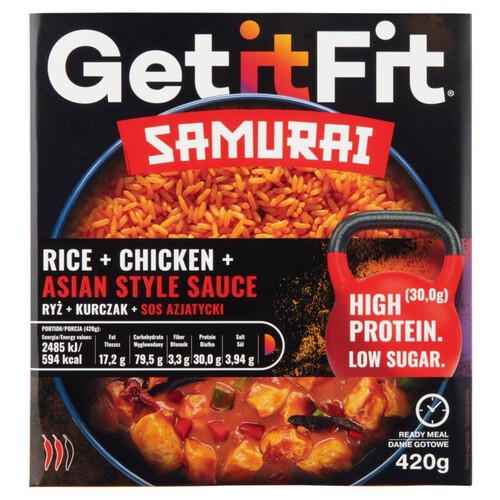 Samurai ryż z kurczakiem i z sosem azjatyckim Get it Fit 420 g