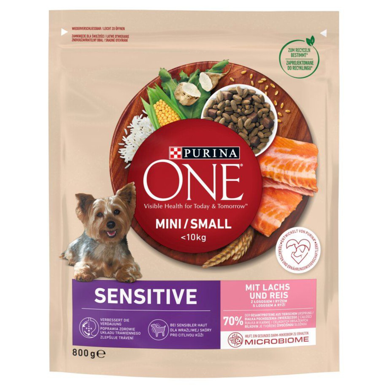 Karma dla psów małych ras łosoś z ryżem PURINA ONE 800 g