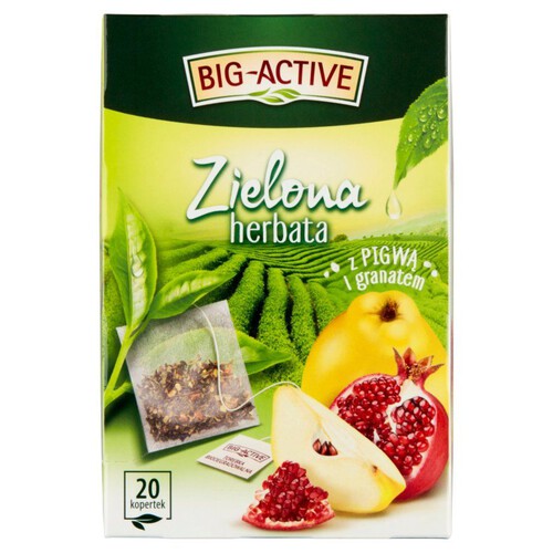 Herbata zielona ziołowa pigwa granat Big Active 20 torebek