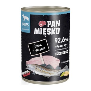 Karma mokra dla psa indyk z dorszem Pan Mięsko 400 g