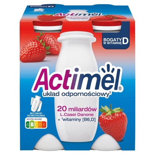 Actimel truskawkowy  Danone 4 x 100 g