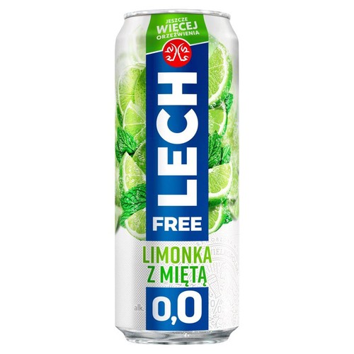 Piwo beazalkoholowe Free limonka z miętą alk. 0.0% obj. Lech 500 ml