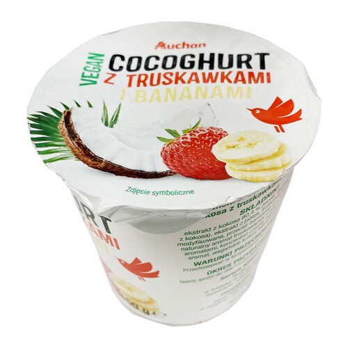 Vegan Cocoghurt z truskawkami i bananem Auchan 150 g