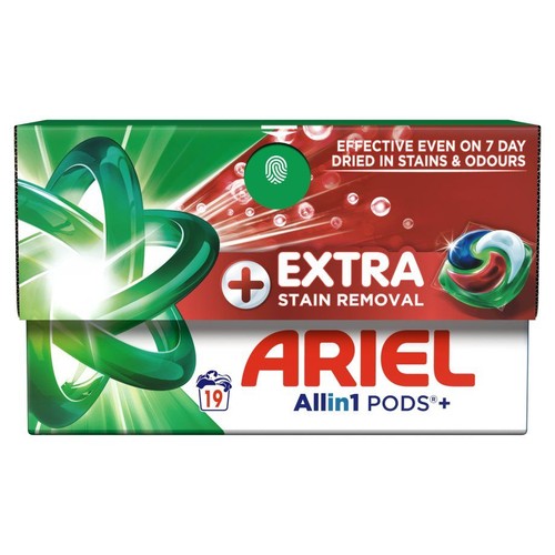 Kapsułki do prania + Extra Stain Removal Ariel 19 kapsułek