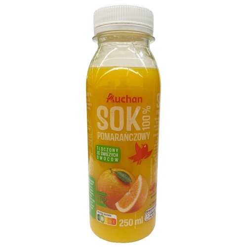 Sok tłoczony pomarańczowy 100% Auchan 250 ml