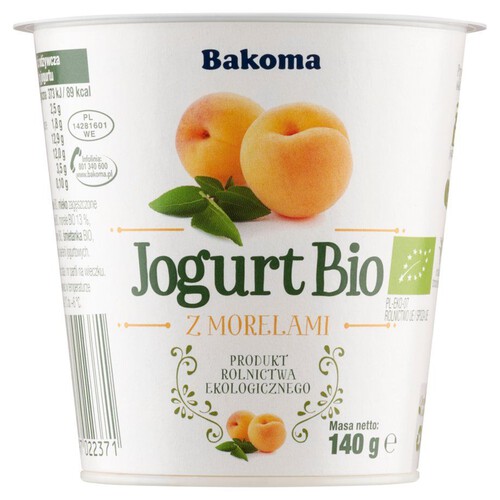 BIO jogurt z morelami Bakoma 140 g