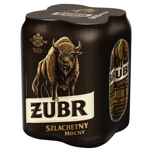 Piwo mocne, alk. 6,5% obj.  Żubr 4 x 500 ml