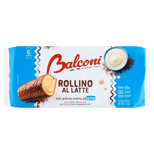 Roladka z nadzieniem mlecznym w polewie kakaowej Balconi 222 g