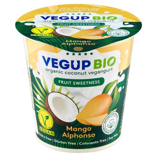 Wegański jogurt kokosowy mango bezglutenowy VEGUP BIO 140 g