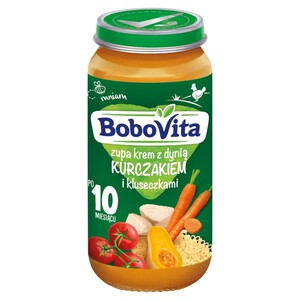 Zupa krem z dynią, kurczakiem i kluseczkami po 10 miesiącu BoboVita 250 g