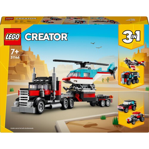 Creator Ciężarówka z platformą i helikopterem 31146 LEGO zestaw